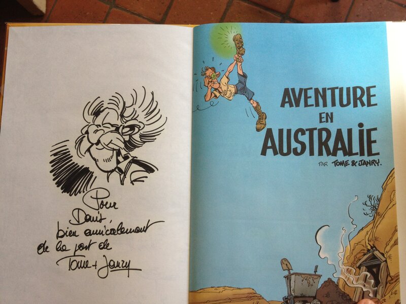 1986 - Spirou - dédicace Janry - Comte de Champignac - Aventure en Australie - Sketch