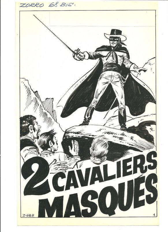 Jean Pape, 2 cavaliers masqués - Zorro n°68 bis, SFPI - Planche originale