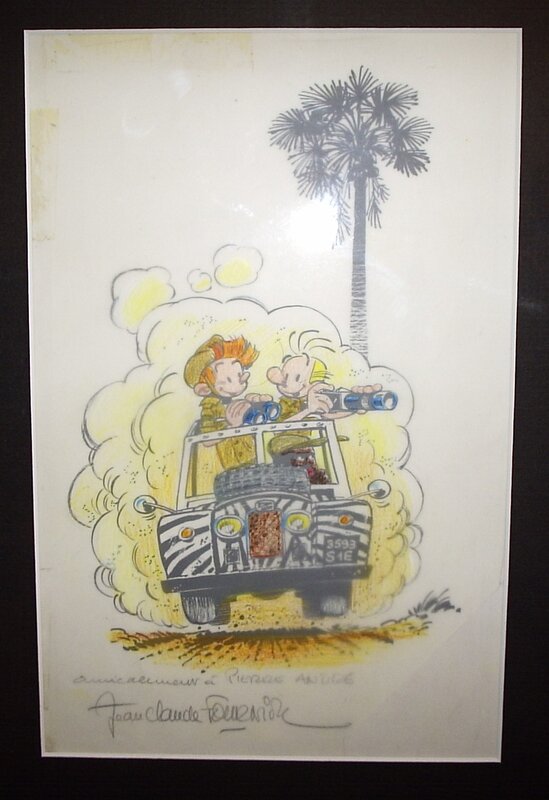 Jean-Claude Fournier, Spirou et Fantasio n° 25, « Le Gri-gri du Niokolo-Koba », 1973. - Illustration originale