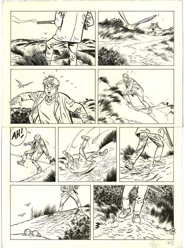 Alain Dodier, Bloche - Le Vagabond des Dunes - Pl. 38 - Planche originale