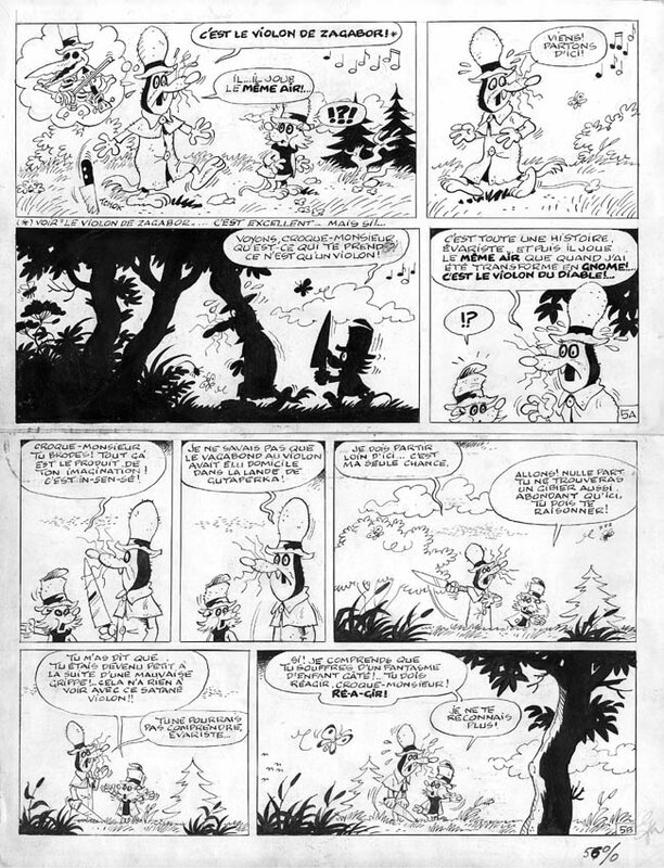 Raymond Macherot, Le concerto por Croque-monsieur. Pl5.1990 - Planche originale