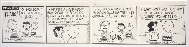 Charles Schulz Peanuts Daily 26.04.1960 - Planche originale