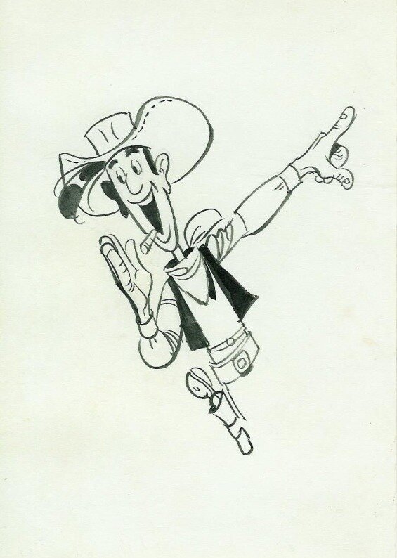 Morris, Lucky Luke, circa 1960. - Illustration originale