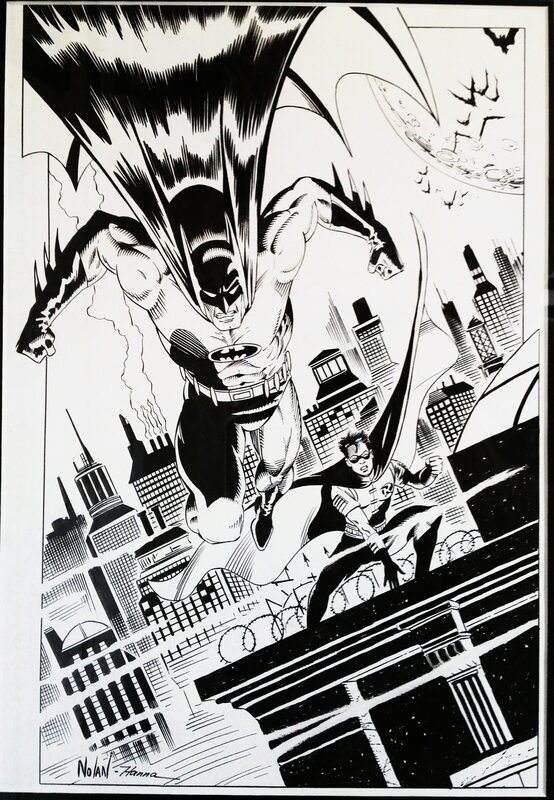 Batman & Robin par Graham Nolan, Scott Hanna - Illustration originale