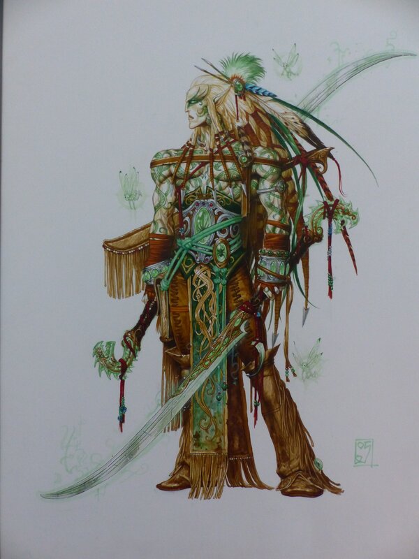 Guerrier Elfique par Olivier Ledroit - Illustration originale