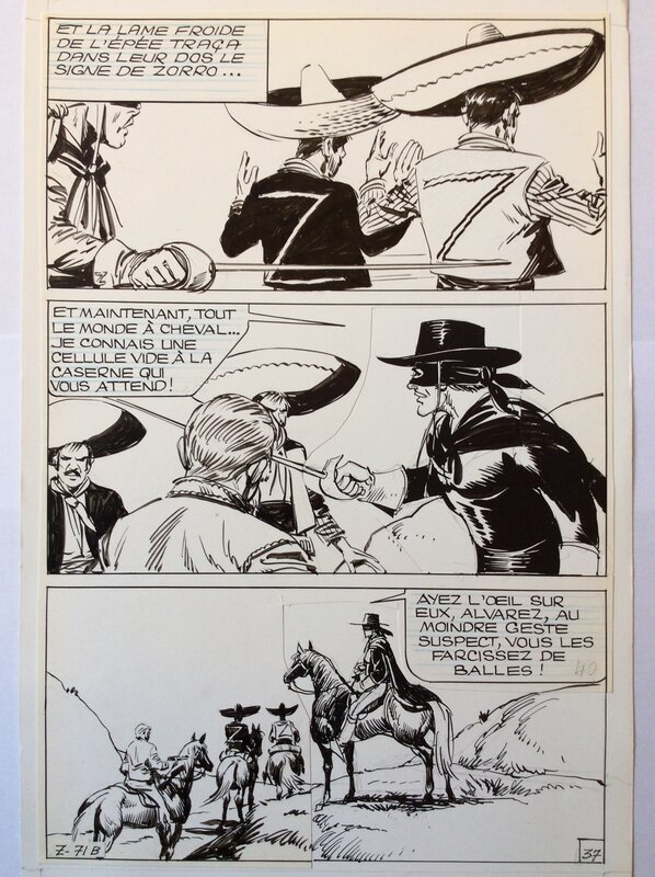 Zorro par Jean Pape - Planche originale