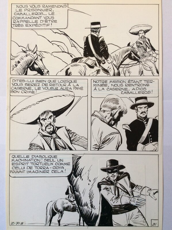 Zorro par Pape - Planche originale