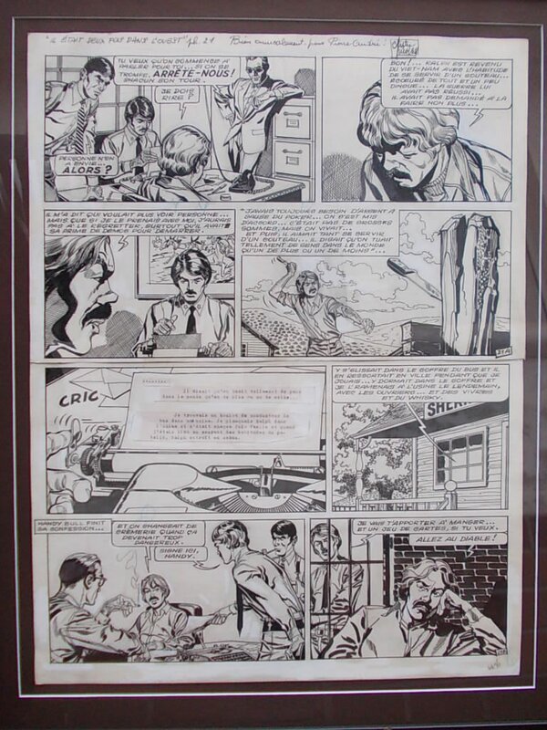 Arthur Piroton, Maurice Tillieux, Jess Long n° 5, « Il était deux fois dans l’Ouest », planche 21, 1978. - Planche originale