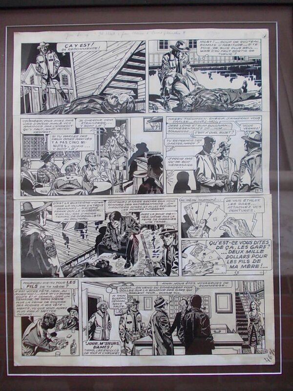 Arthur Piroton, Maurice Tillieux, Jess Long n° 5, « Il était deux fois dans l’Ouest », planche 8, 1978. - Planche originale