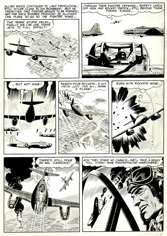 Wally Wood, Blazing Combat # 4 page 6 . ME- 262 . - Comic Strip