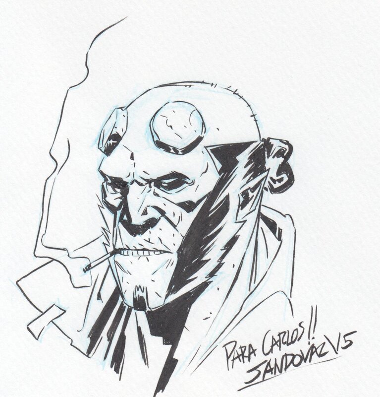 Hellboy par Sergio Sandoval - Dédicace