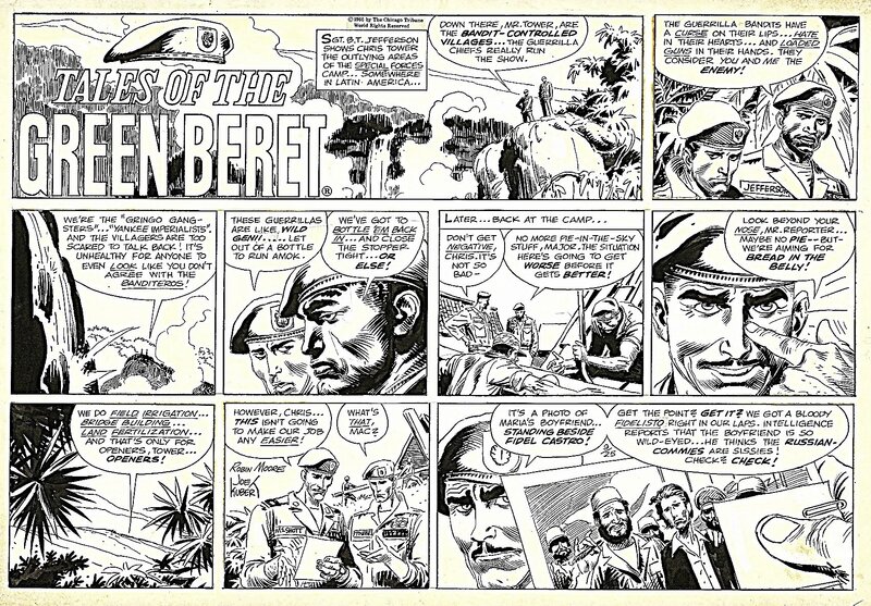 Joe Kubert, Tales of the Green Berets sunday strip . 25 / 9 / 1966 . - Comic Strip