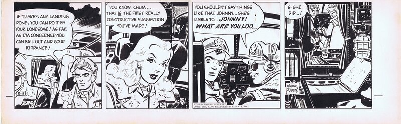 Johnny Hazard 1944 Daily by Frank Robbins - Planche originale