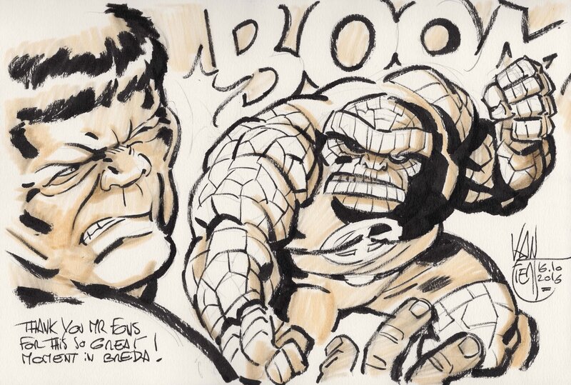 Simon van Liemt Hulk vs. Thing - Original Illustration