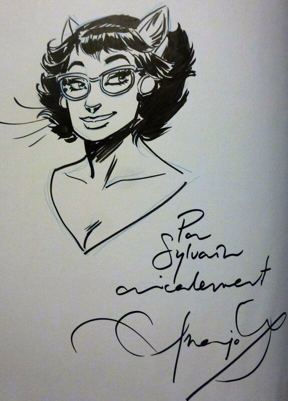 Juanjo Guarnido, Blacksad Ame rouge dédicace d'Alma Mayer - Sketch