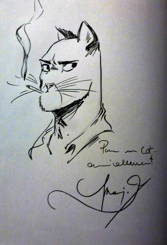 Juanjo Guarnido, Blacksad l'enfer le silence dédicace de Blacksad - Sketch