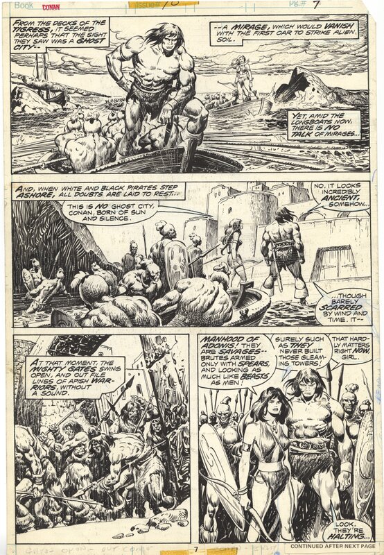 John Buscema, Ernie Chan, Conan - Issue 70- PL 7 - Planche originale