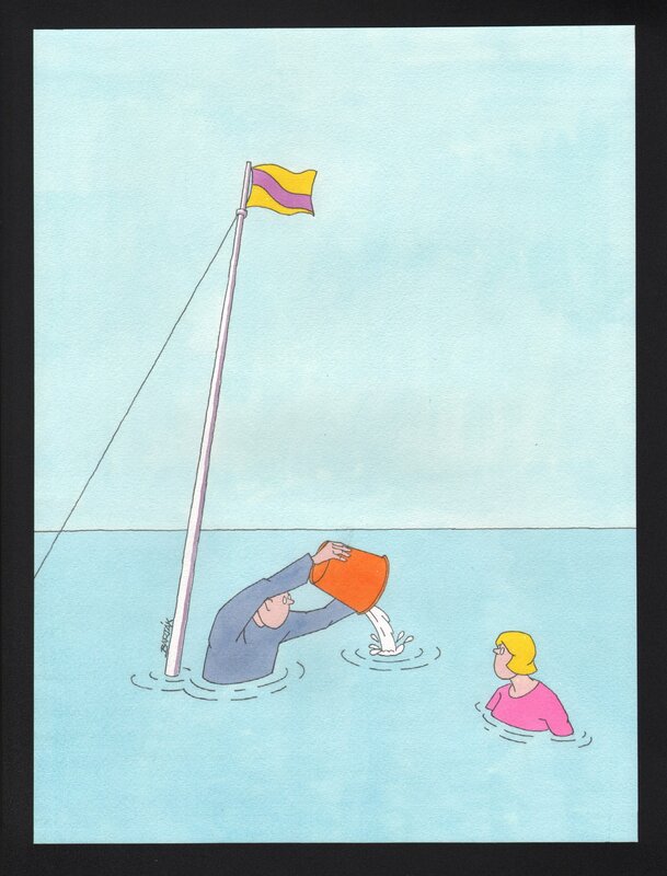 Sinking by Miroslav Bartak - Original Illustration