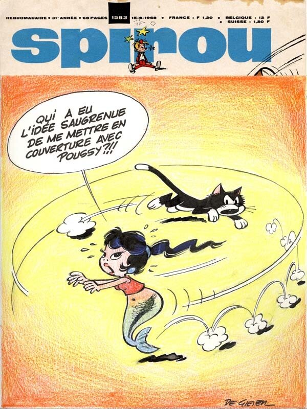 Lucien De Gieter, Peyo, Poussy et Tôôôt, 1969. - Original Cover