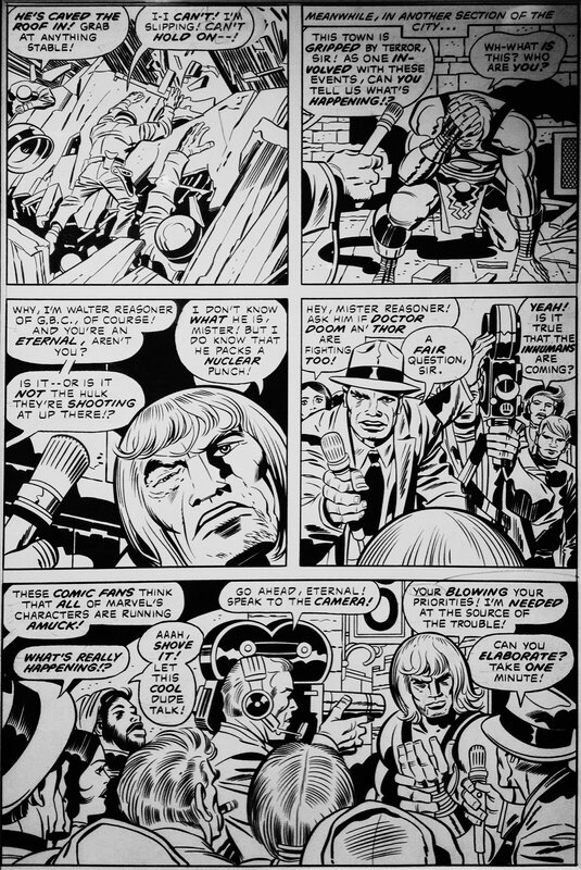 The ETERNALS par Jack Kirby, Mike Royer - Planche originale