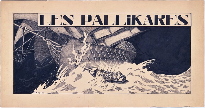 Les Pallikares by Edmond-François Calvo - Original Illustration