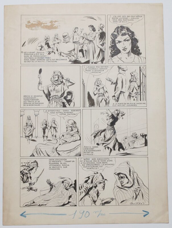 René Bastard, Henri Bourdens, La danse d'Arkya charme mortel pour le chef de la Police ...planche 19 - Planche originale