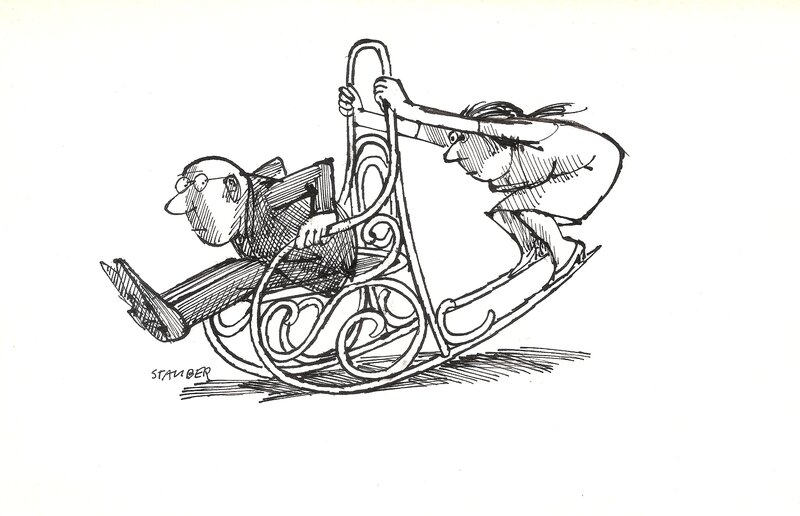 Rocking chair by Jules Stauber - Original Illustration