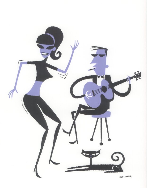 Swinger Couple by Shag - Original Illustration