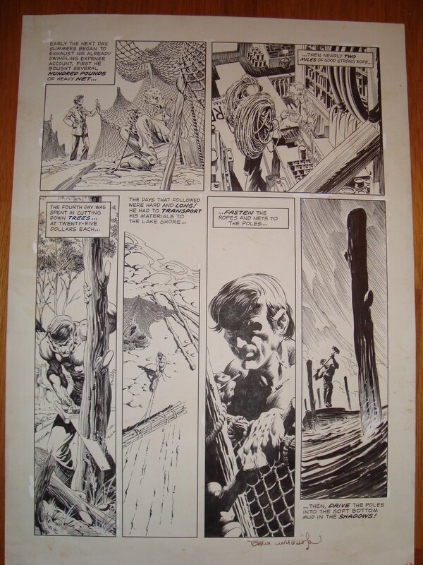 Berni Wrightson, Bruce Jones, The pepper lake monster - Planche originale