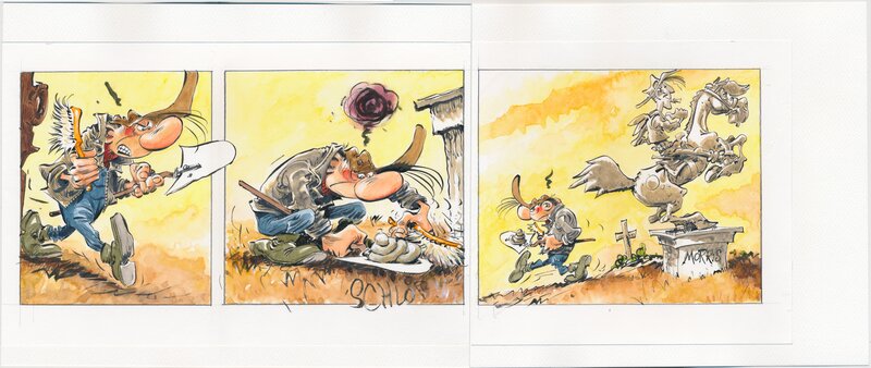 Marc Hardy, Pierre Tombal, concours Lucky Luke, pour le journal Spirou. - Original Illustration