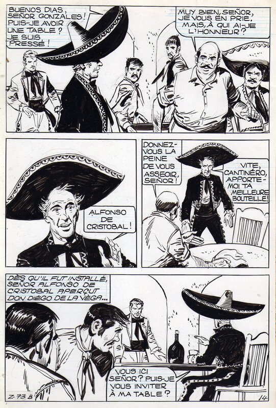 Jean Pape, Zorro n°73 B, planche 14, SFPI - Comic Strip