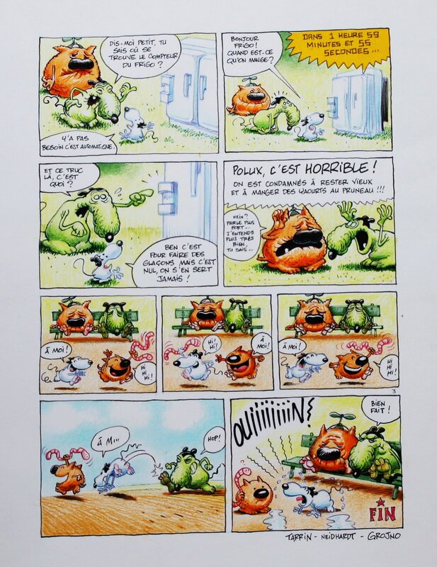 O'Groj, Fabrice Tarrin, Fred Neidhardt, Kador et polux !! Frigo maniaques ... - Planche originale