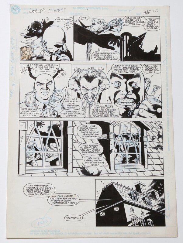Steve Rude, Dave Gibbons, Lex Luthor  et le Joker - world finest #1 page 26 - Planche originale