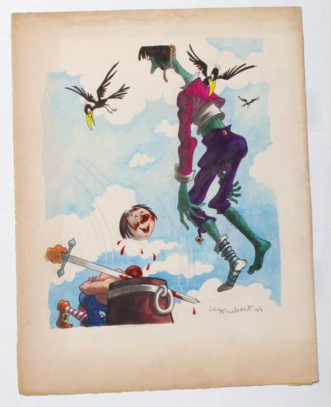 Jean Trubert, Ma tête à couper !! illustration pour un conte fantastique - Illustration originale