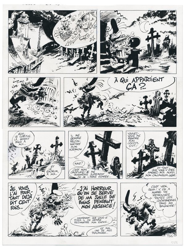 Marc Hardy, Pierre Tombal, gag 381. - Planche originale