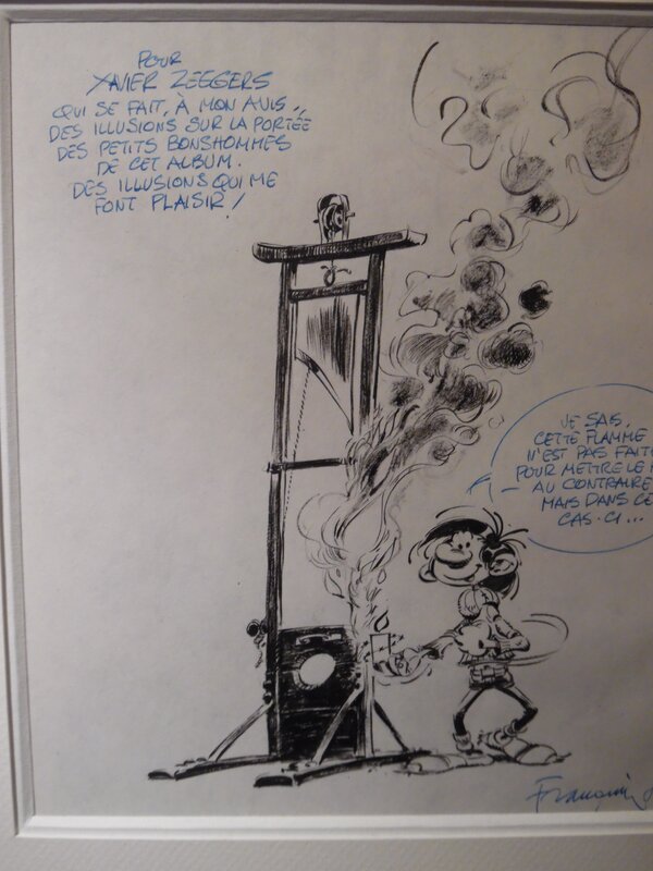 Franquin - Gaston et la guillotine - Illustration originale