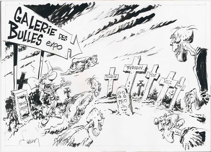 Marc Hardy, Pierre Tombal - galerie des bulles - Original Illustration