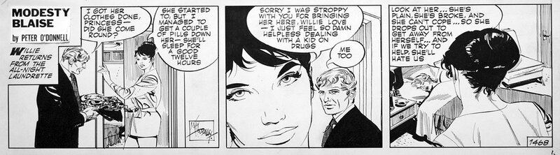 Jim Holdaway, Peter O'Donnell, Modesty Blaise strip # 1468 - Planche originale