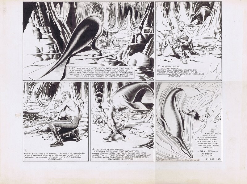 Flash gordon Sunday 7/26/42 by Alex Raymond - Planche originale