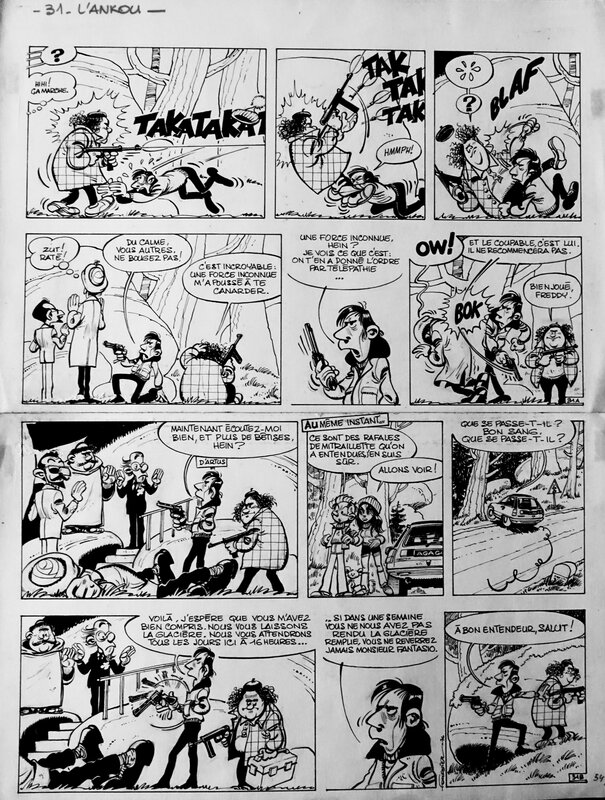 Jean-Claude Fournier, Spirou et Fantasio, L'Ankou - Planche originale