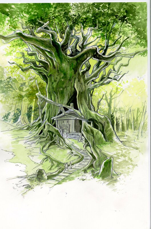 Cabin of the witch par Lionel Marty - Illustration originale