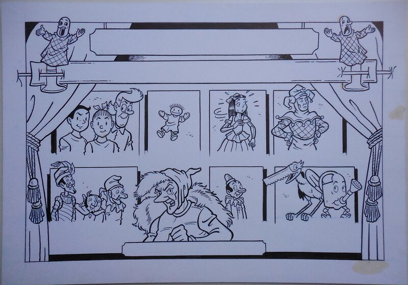 Luc Morjaeu, Suske en Wiske 304 De jokkende Joker - Original Illustration