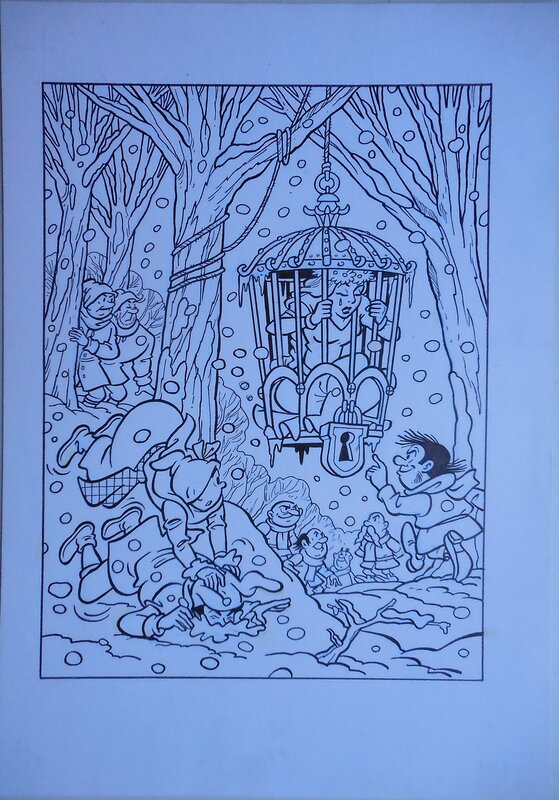 Luc Morjaeu, Suske en Wiske 298 De elfstedenstunt - Original Illustration