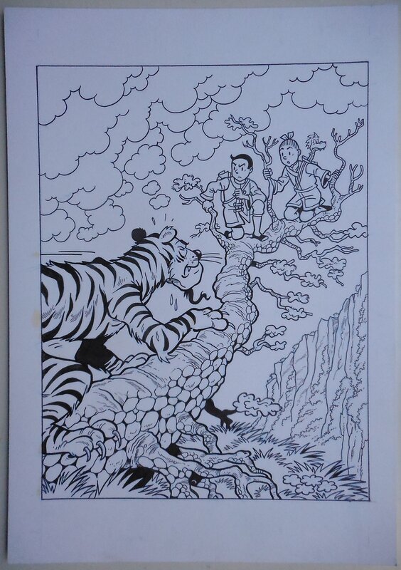 Luc Morjaeu, Suske en Wiske 301 De dartele draak - Original Illustration