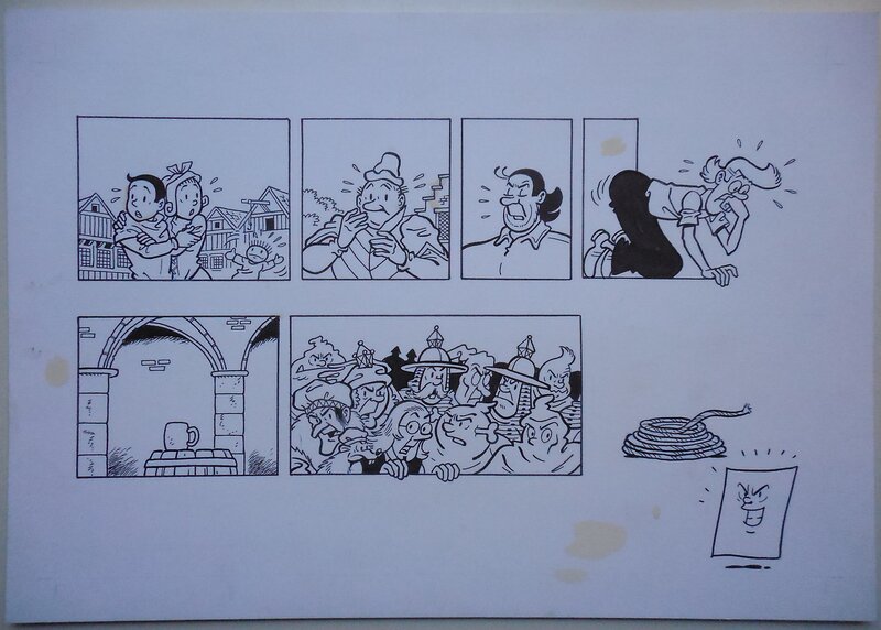 Luc Morjaeu, Suske en Wiske 303 De knikkende knoken - Illustration originale