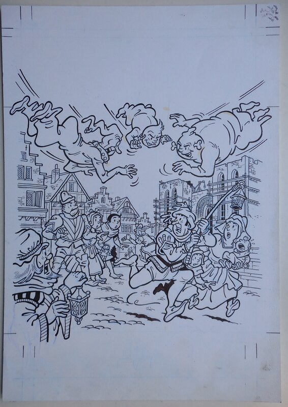 Luc Morjaeu, Suske en Wiske 303 De knikkende knoken - Original Cover