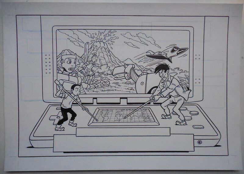Luc Morjaeu, Suske en Wiske 308 De gamegoeroe - Illustration originale