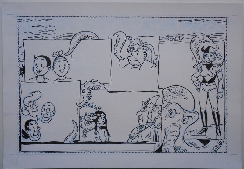 Luc Morjaeu, Suske en Wiske 309 De watersater - Illustration originale
