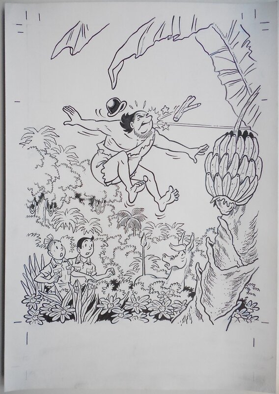 Luc Morjaeu, Suske en Wiske 315 De bananenzangers - Couverture originale