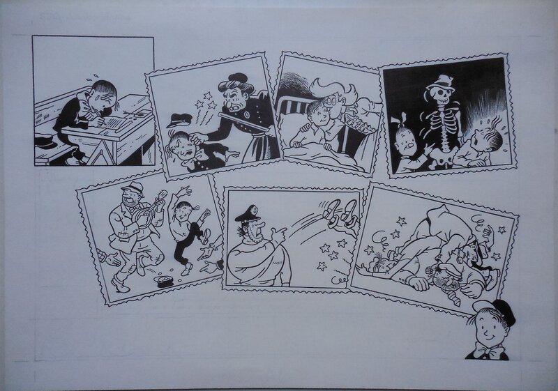 Luc Morjaeu, Suske en Wiske 319 Suske de rat - Original Illustration